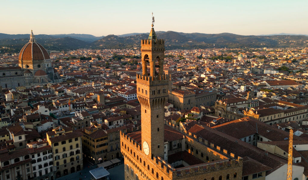 Aerial view of Florence city skyline with the Duomo and Palazzo Vecchio - Best Places to See in Italy