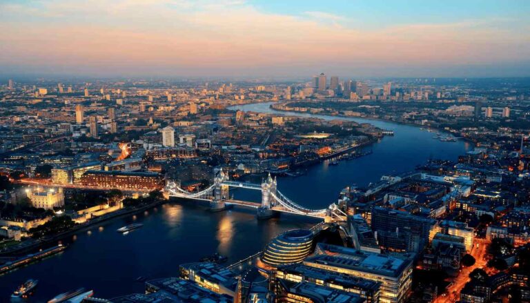 London skyline with iconic Tower Bridge and river views near locations of best hotels London for every budget and style