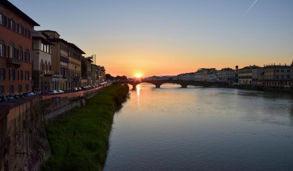 Sunset over Florence city skyline